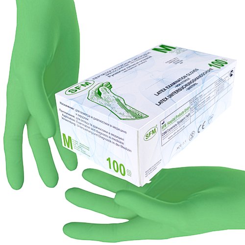 SFM ® MINT Latex : gepuderte glatte Latexhandschuhe (100)